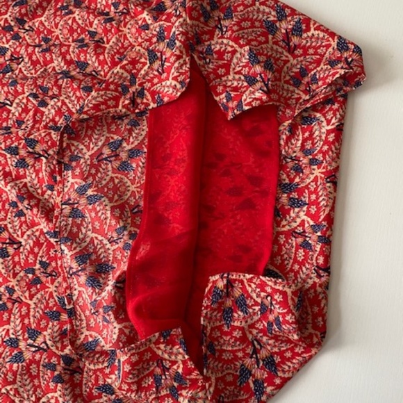 See U Soon Midi Floral Long Sleeve Dress Ruffle Collar Sleeves Size M - Picture 8 of 14